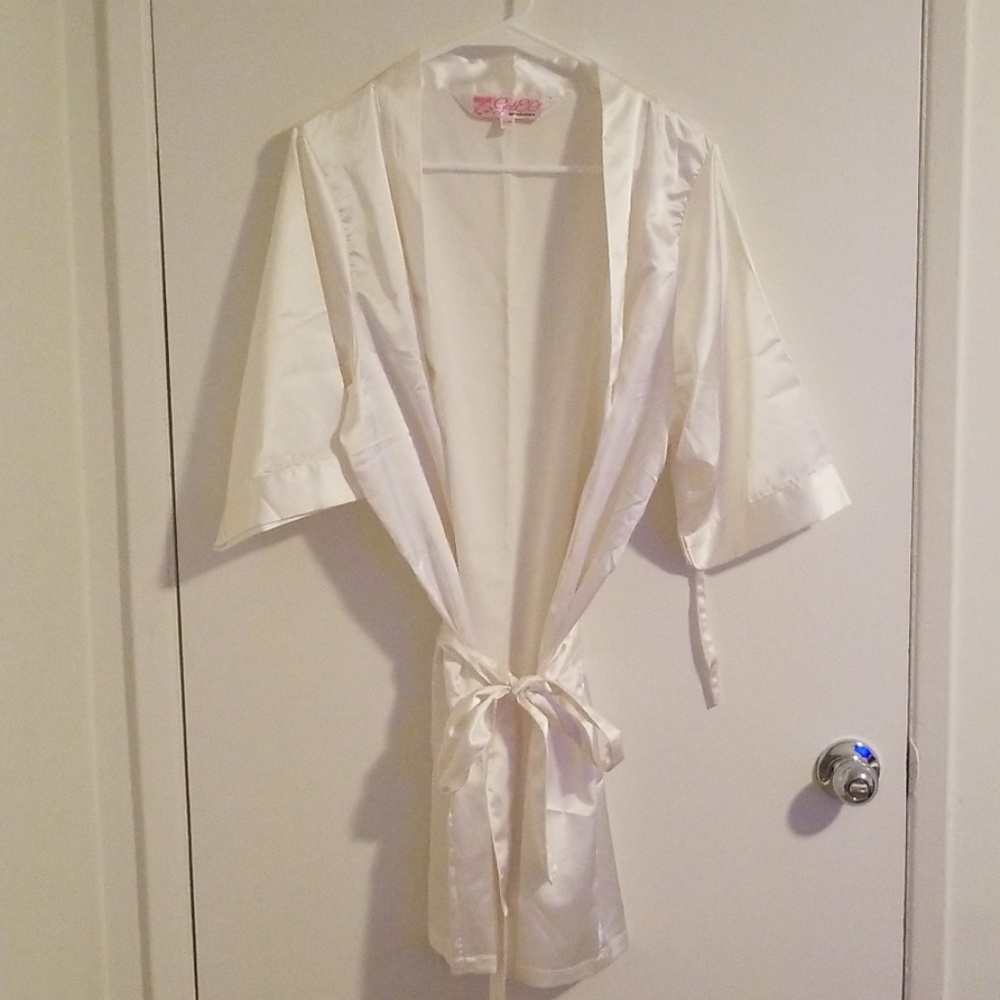 White silky robe